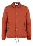 Topman Mens Red Rust Matte Nylon Coach Jacket With Padded Lining