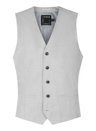 Topman Mens Light Blue Skinny Fit Suit Vest