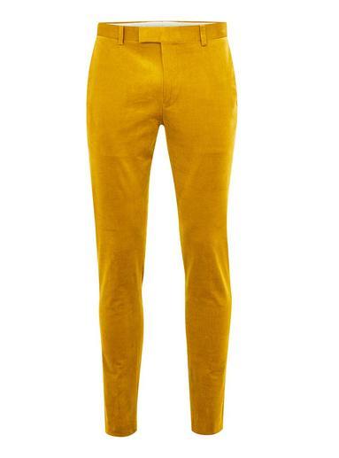 Topman Mens Yellow Mustard Corduroy Super Skinny Pants