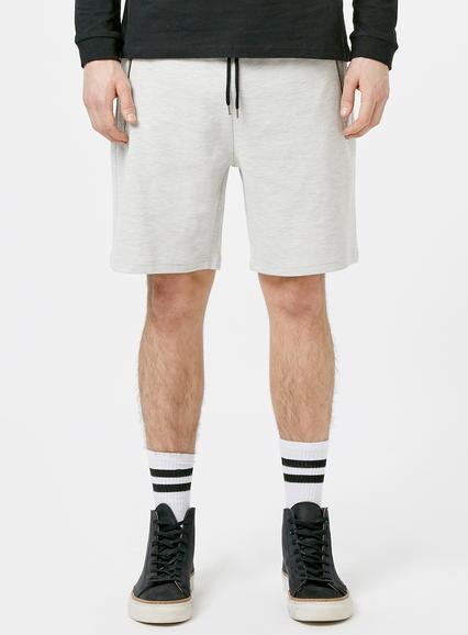 Topman Mens Ecru Off White Zip Jersey Shorts