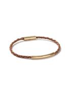 Topman Mens Brown Tan Faux Leather Plait Bracelet*