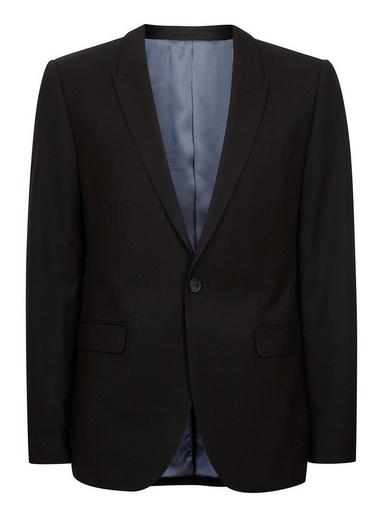 Topman Mens Black Textured Super Skinny Suit Jacket