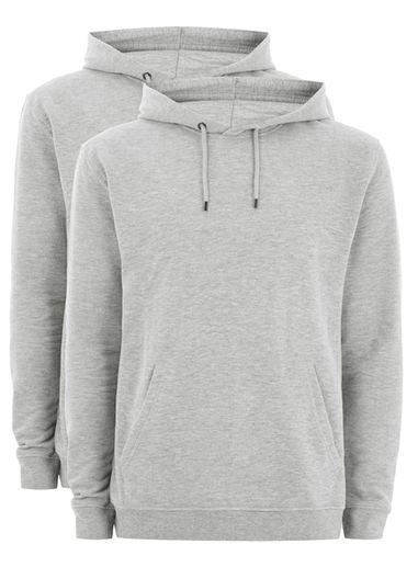 Topman Mens Grey Gray Overhead Hoodie Multipack*
