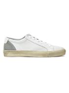 Topman Mens White Distressed Leather Sneakers