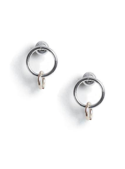 Topman Mens Metallic Double Circle Drop Earrings*