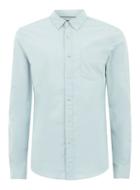 Topman Mens Blue Aqua And White Muscle Fit Oxford Shirt