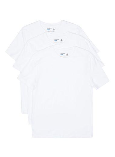 Topman Mens White Slim Fit T-shirt Multipack