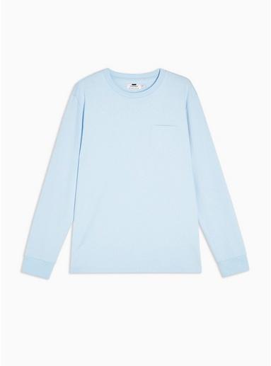 Topman Mens Pale Blue Pocket Long Sleeve T-shirt