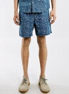 Topman Mens Ltd Blue Pebble Dash Shorts