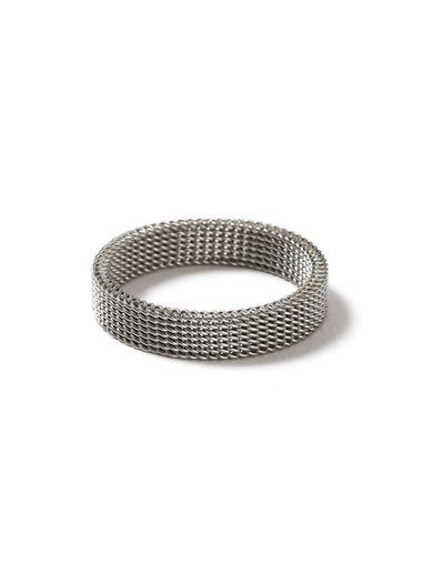 Topman Mens Silver Stainless Steel Mesh Ring*