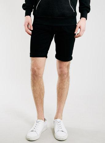 Topman Mens Black Skinny Fit Denim Shorts