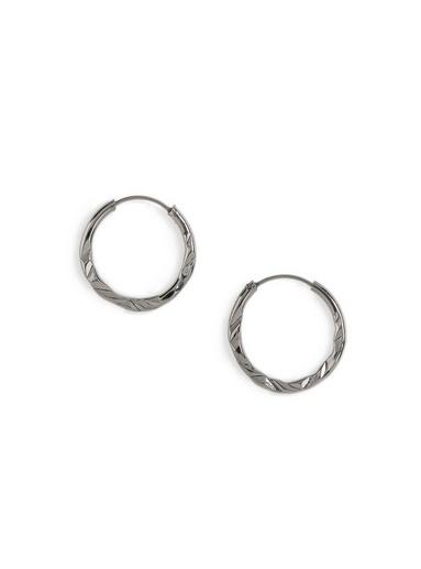 Topman Mens Grey *silver Hoop Earrings