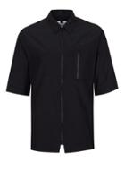 Topman Mens Black Technical Short Sleeve Overshirt