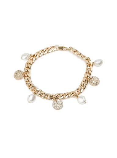 Topman Mens Cream Gold Charm Bracelet*