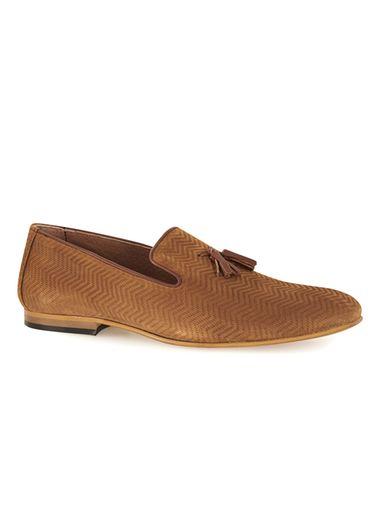 Topman Mens Brown Tan Suede Loafers