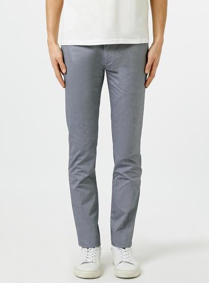 Topman Mens Blue Chambray Skinny Pants