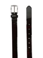Topman Mens Slim Faux Leather Belt With Silver Buckle In Black Patent