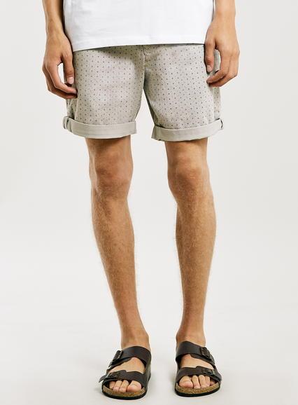 Topman Mens Brown Stone Ditsy Arrows Printed Shorts