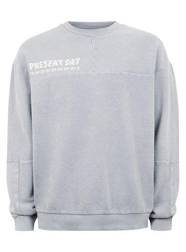 Topman Mens Grey Gray 'present Day' Sweatshirt