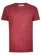 Topman Mens Red Smoked Burgundy T-shirt