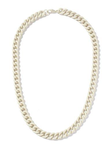Topman Mens Cream Rubberised Chain Necklace*