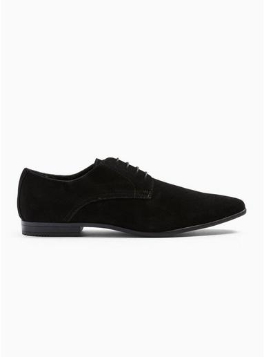 Topman Mens Black Faux Suede Briar Derby Shoes