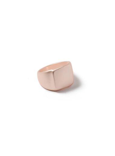 Topman Mens Metallic Rose Gold Look Brushed Signet Ring*