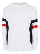 Topman Mens White Sport Stripe Drop Shoulder Knitted Hoodie