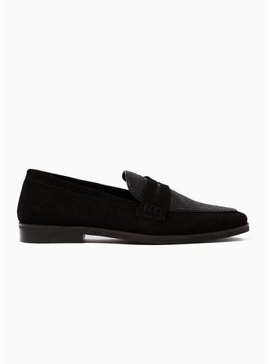 Topman Mens Black Leather 'hawley' Penny Loafers