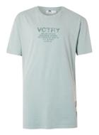 Topman Mens Green Washed Khaki Vctry Print Longline T-shirt
