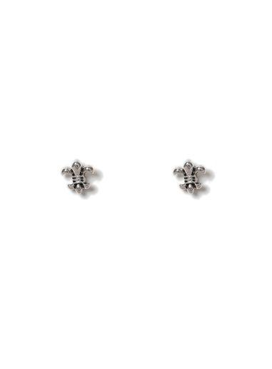Topman Mens Silver Fleur Stud Earrings*