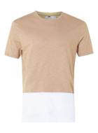 Topman Mens Brown Tan And White Panel T-shirt