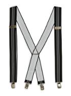 Topman Mens Black And Grey Stripe Suspenders