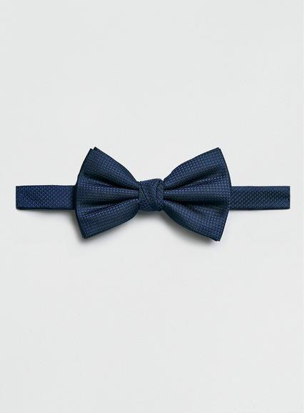 Topman Mens Blue Navy Bowtie/white Pocket Square Pack