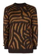 Topman Mens Tan And Black Abstract Design Sweater