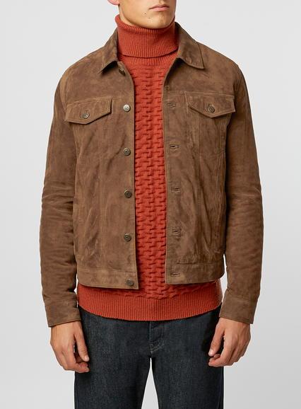 Topman Mens Brown Ltd Roadtrip Tan Trucker Jacket
