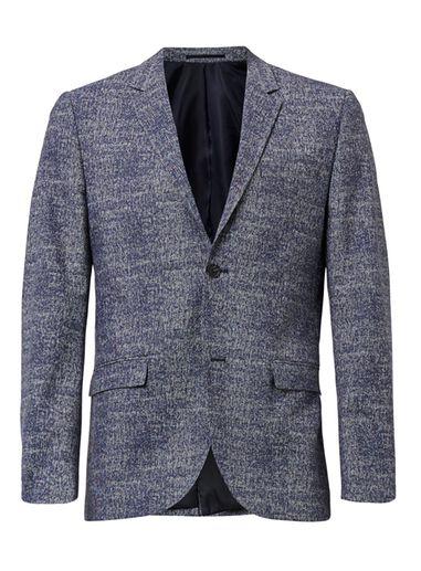 Topman Mens Blue Puppytooth Skinny Fit Suit Jacket
