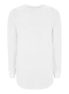 Topman Mens White Longline Zip Hem T-shirt