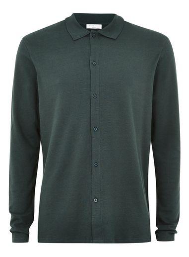 Topman Mens Selected Homme Green Polo