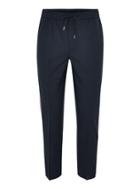 Topman Mens Blue Navy Tonal Check Smart Joggers With Side Stripe