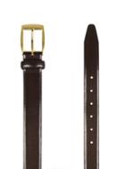 Topman Mens Skinny Smart Belt With Edge Detail And Gold Buckle In Brown