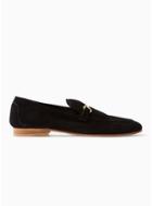 Topman Mens Black Suede Arnold Loafers