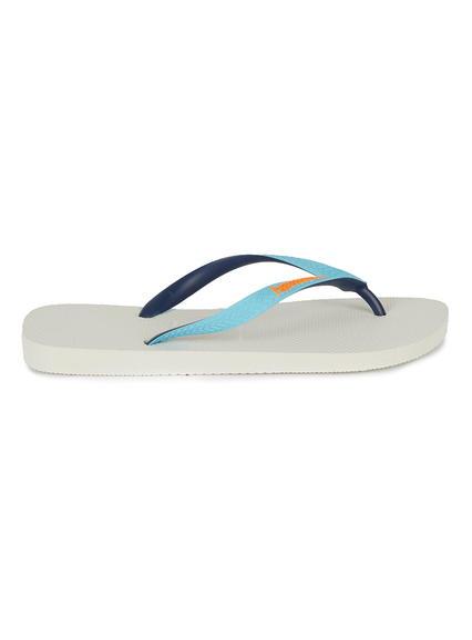 Topman Mens Havaianas White And Blue Flip Flops
