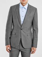 Topman Mens Light Grey Textured Ultra Skinny Fit Suit Jacket