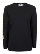 Topman Mens Black And Orange Brooklyn Print Long Sleeve T-shirt