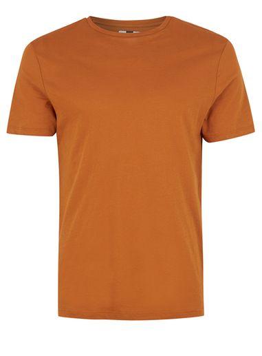 Topman Mens Orange Rust Lightweight T-shirt
