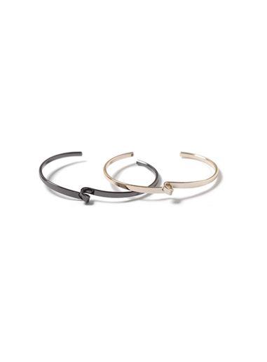 Topman Mens Metallic Mixed Metal Twist Cuff Bangle Pack*