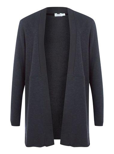 Topman Mens Washed Black Drape Jersey Cardigan