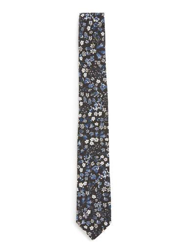 Topman Mens Black Liberty Dark Floral Print Tie