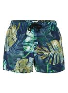 Topman Mens Blue And Green Forest Swim Shorts
